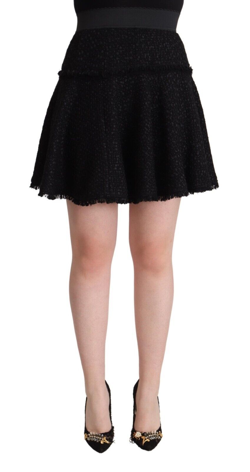 Dolce & Gabbana 34% Nylon 34% Virgin Wool 17% Cotton 8% Acrylic 7% Viscose skirt in black