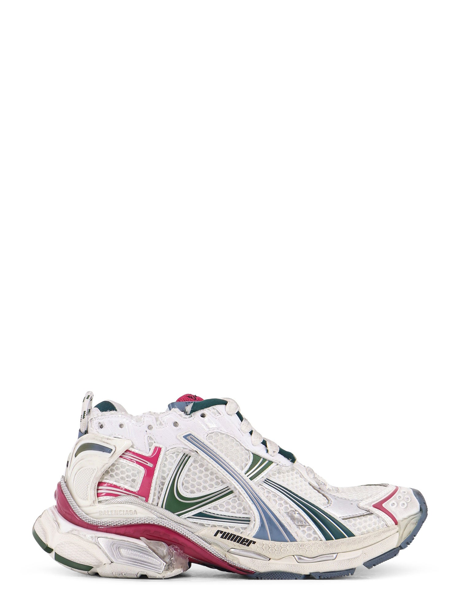 Balenciaga Sneakers Wht/dk Green/blu/pnk Poliestere