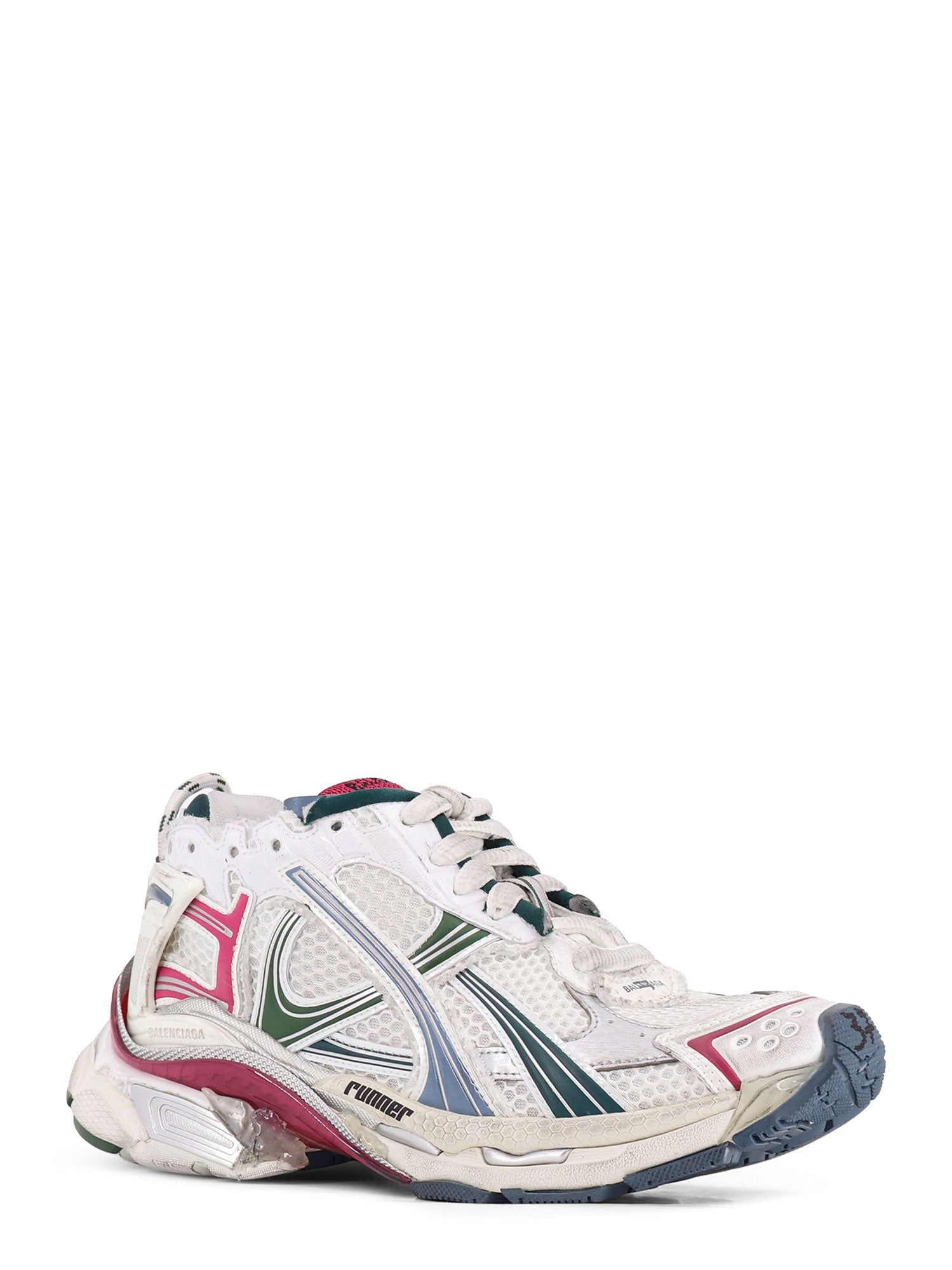 Balenciaga Sneakers Wht/dk Green/blu/pnk Poliestere