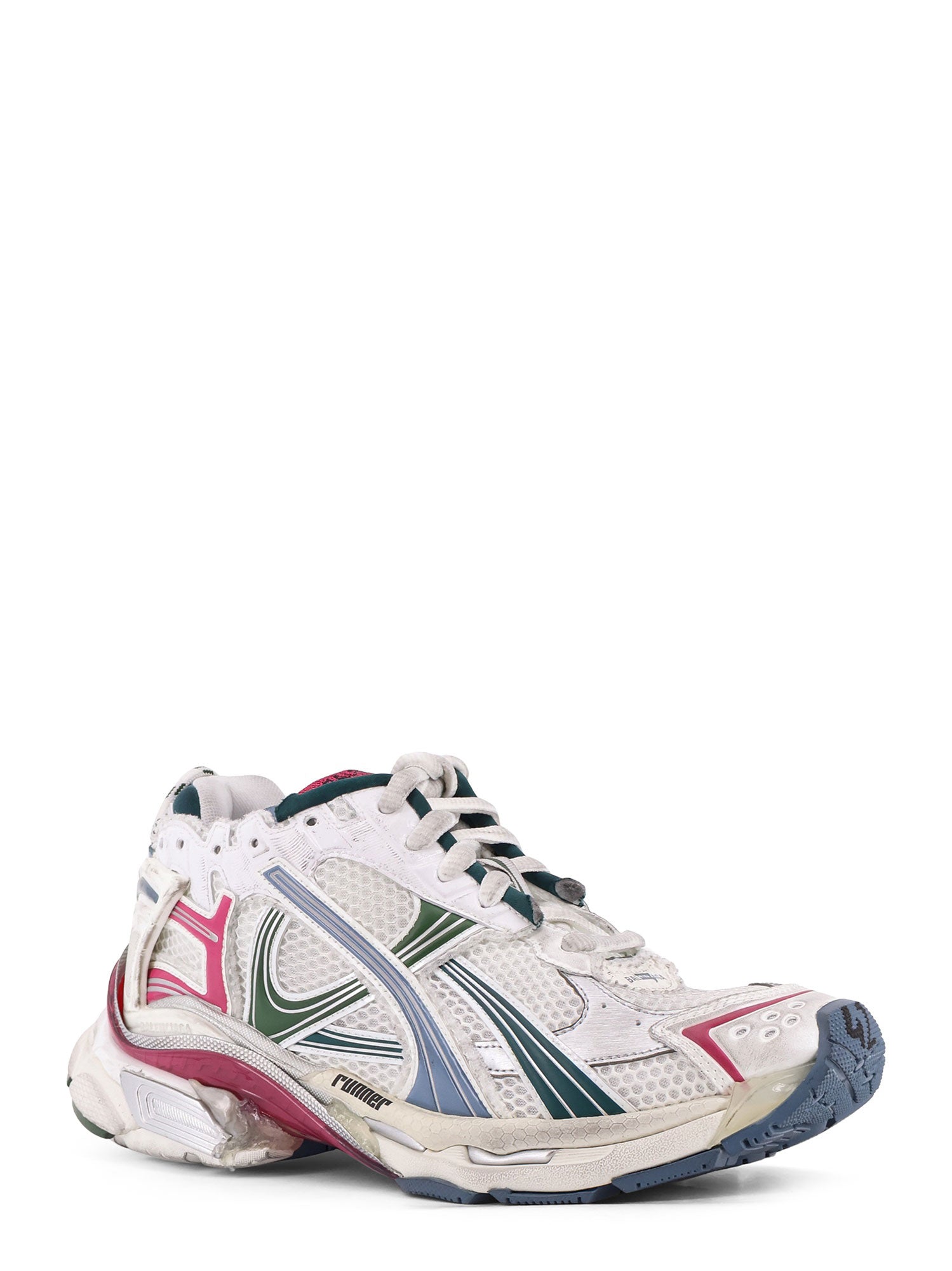 Balenciaga Sneakers Wht/dk Green/blu/pnk Poliestere