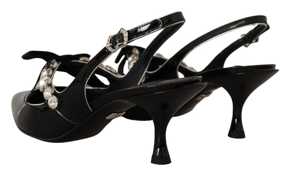 Dolce & Gabbana 76% Calfskin slingback heel in black