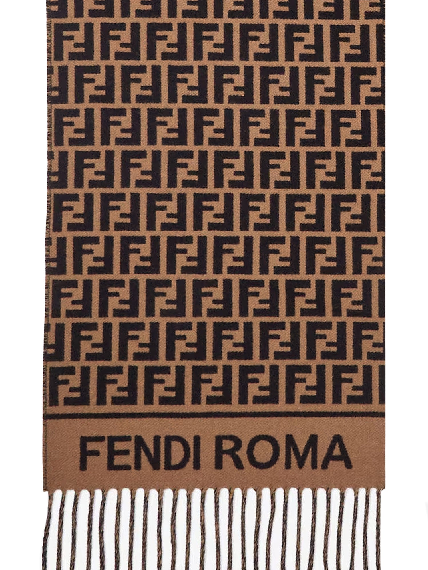 Fendi Scarfs Brown Lana Vergine Cashmere