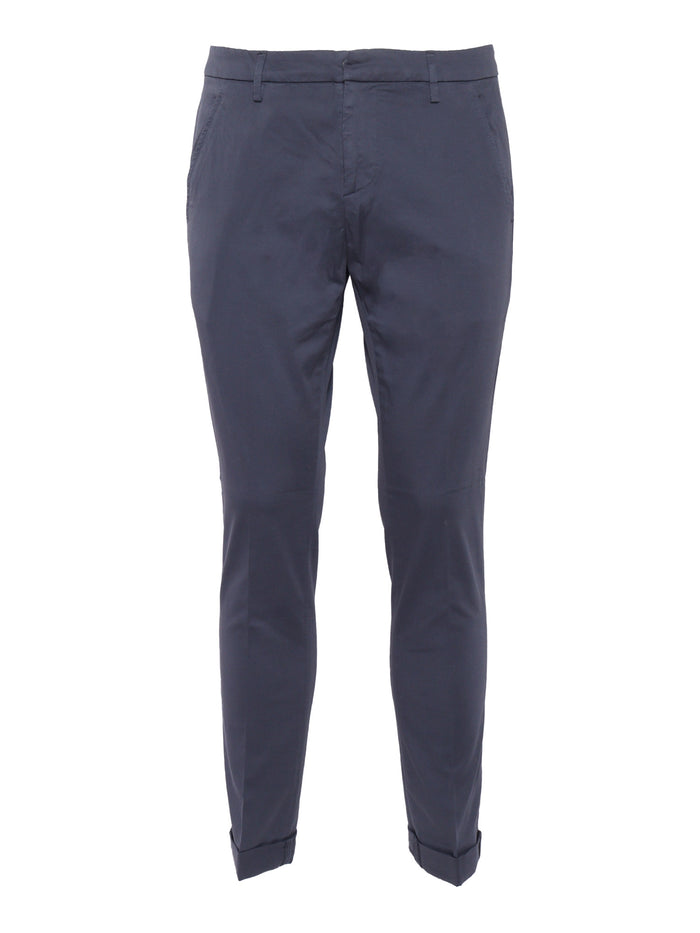 GAUBERT PANTS Blue Cotton Elastan