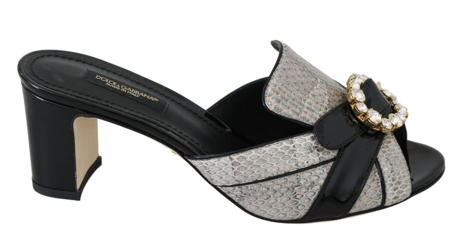 Dolce & Gabbana 14% Leather sandal heel in black