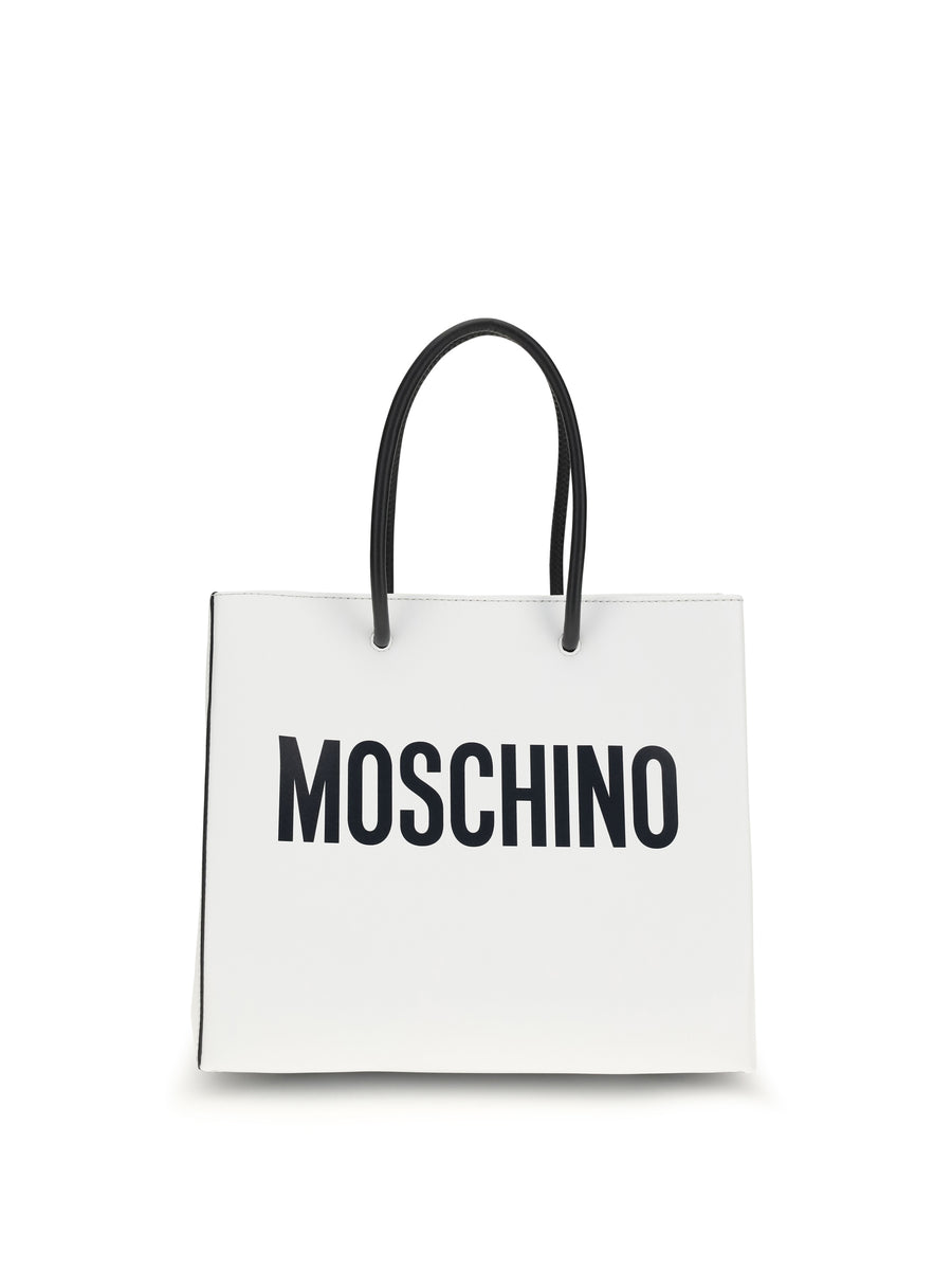 Moschino 100% calf leather (Bos Taurus) tote bag in white
