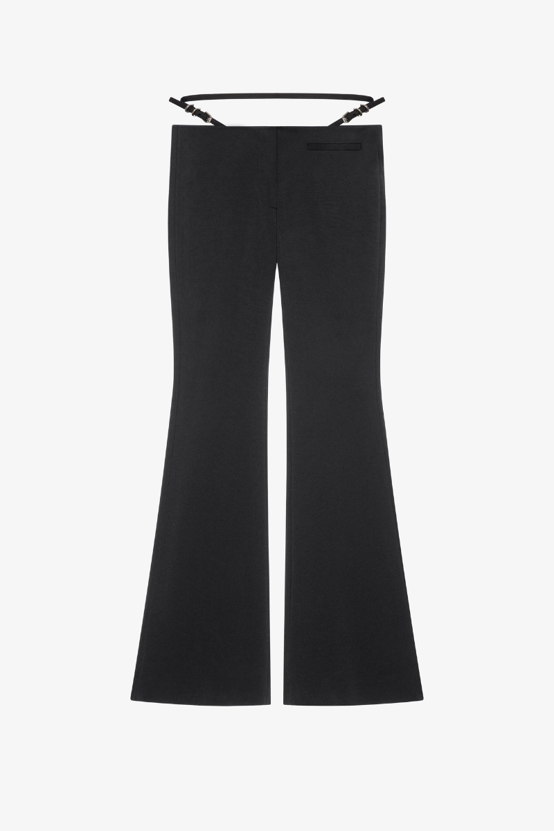 Givenchy Asian Fit Voyou Belt Wide Pants_black Black Clothing