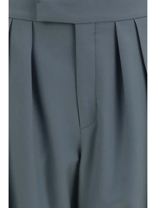 Pants Tailored Wool Urban Grey Fleece (ovis Aries) Trousers