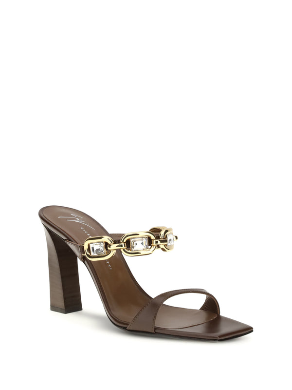 Leather Mules Hot Brown Calf Sandal