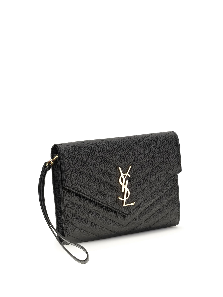 Leather Clutch Black Calf Make Up Bags