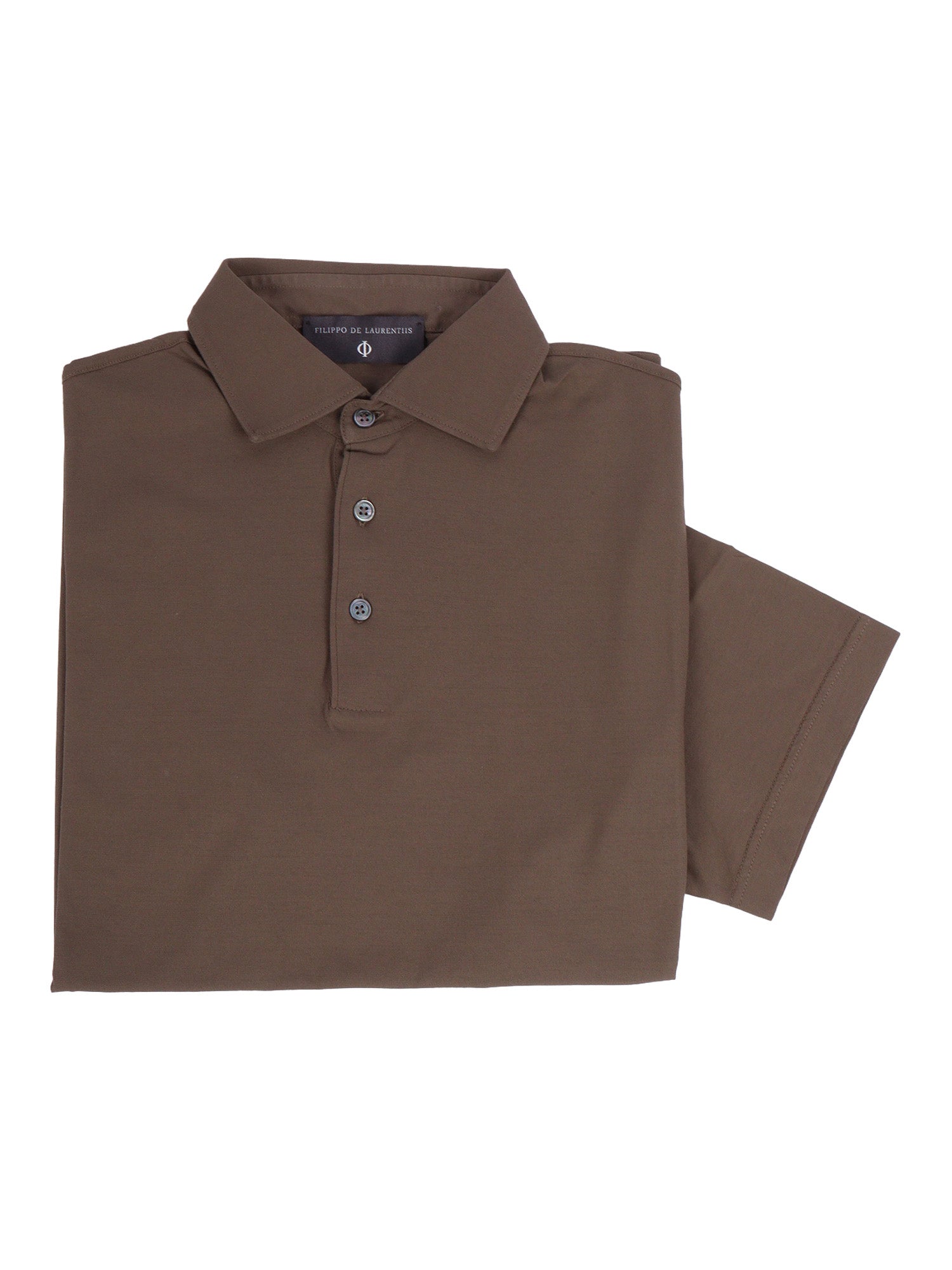 Short Sleeve Polo Tortora Cotton Sleeves