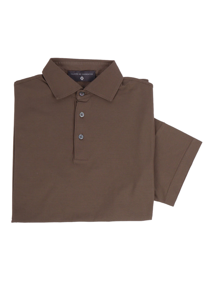 Short Sleeve Polo Tortora Cotton Sleeves