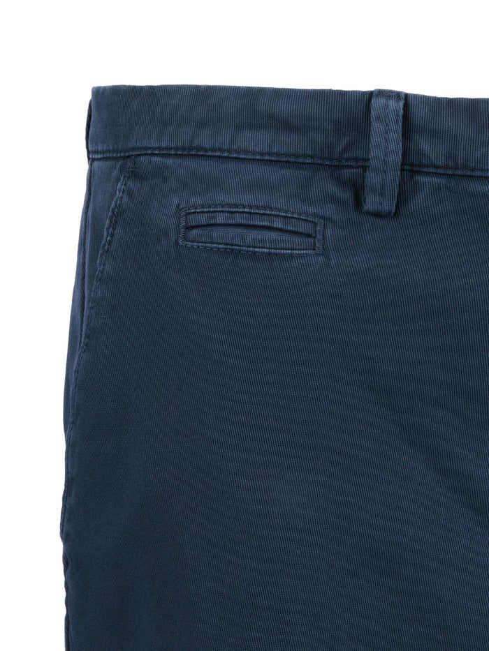 Trousers Blue Cotton Linen Elastane
