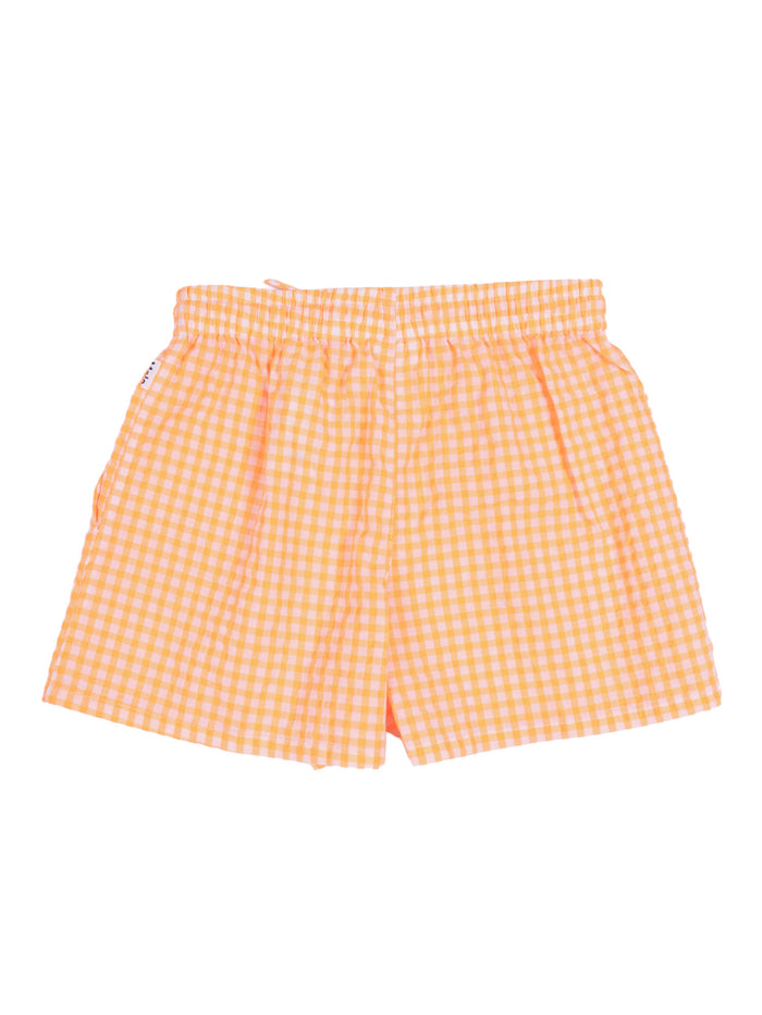 Addie Shorts S Orange Cotton Polyester