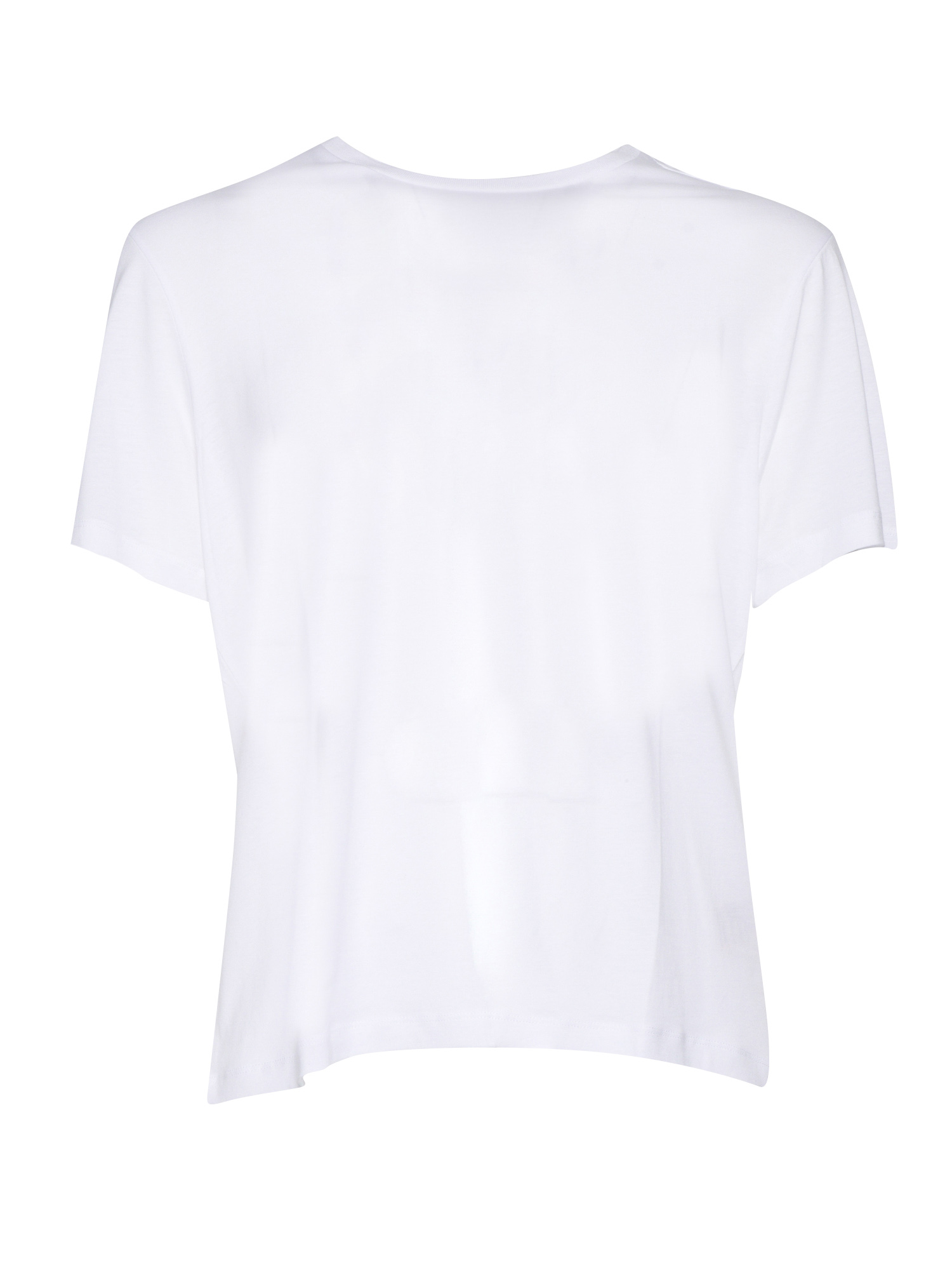 Short Sleeve Round Neck T-Shirt White Sleeves