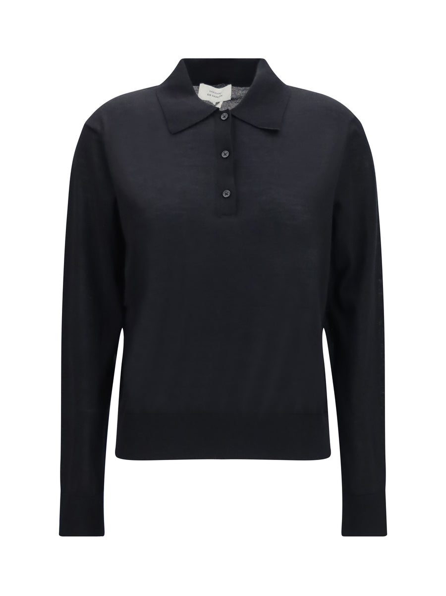 Polo Miles Cashmere Black (capra Hircus) Tops