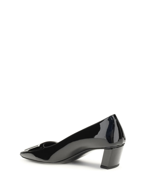 Belle Vivier Pumps Nero Calf Leather Bos Taurus