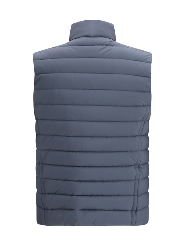 Quilted Gilet Calaf-S3 Chambray Blue Nylon Padded & Down Jackets