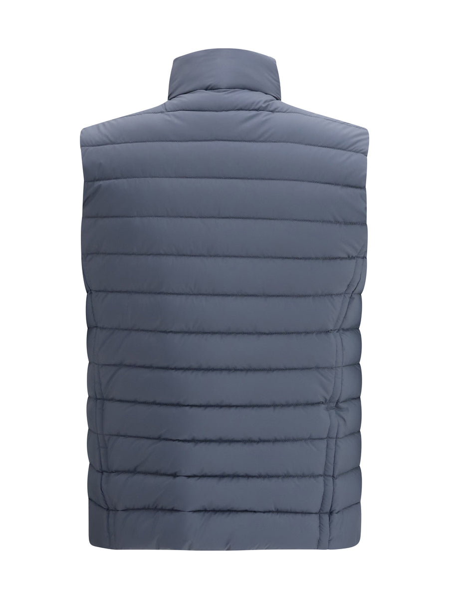 Quilted Gilet Calaf-S3 Chambray Blue Nylon Padded & Down Jackets