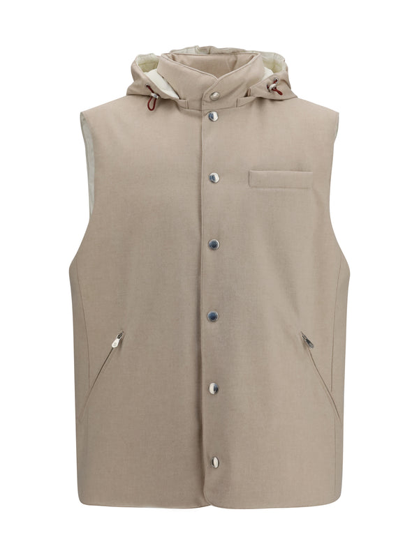 Wool Down Vest Sand-Panama Sand/panama (ovis Aries) Blazers