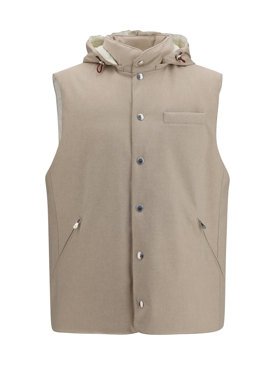 Wool Down Vest Sand-Panama Sand/panama (ovis Aries) Blazers