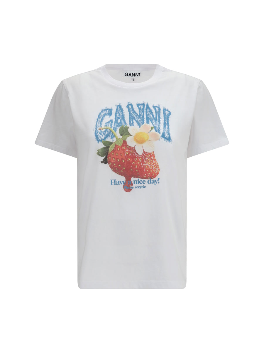 T-Shirt Strawberry Cotton Bright White T-shirts & Jerseys