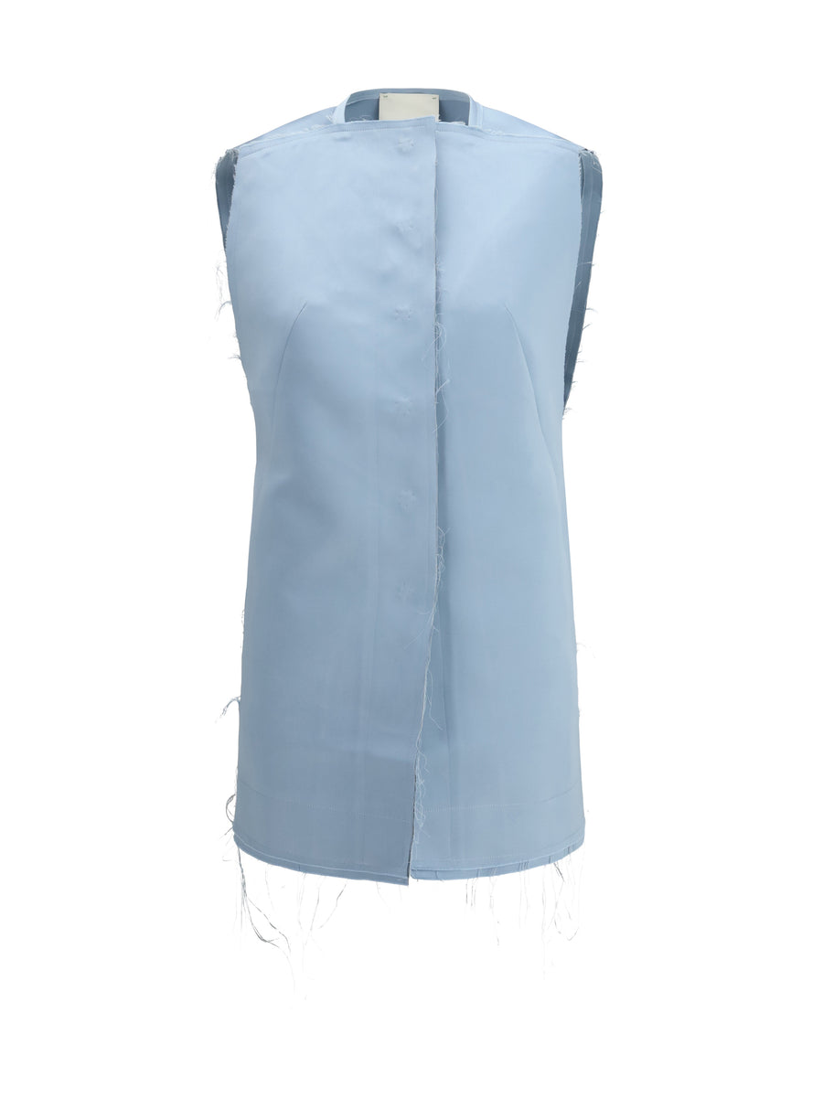 Dress Sleeveless Blue Polyester