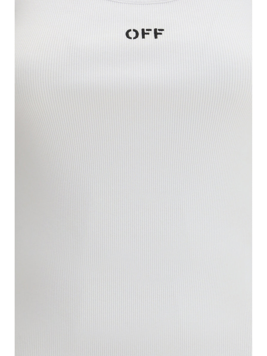 Tank Top Off Stamp White-Black White/black Cotton