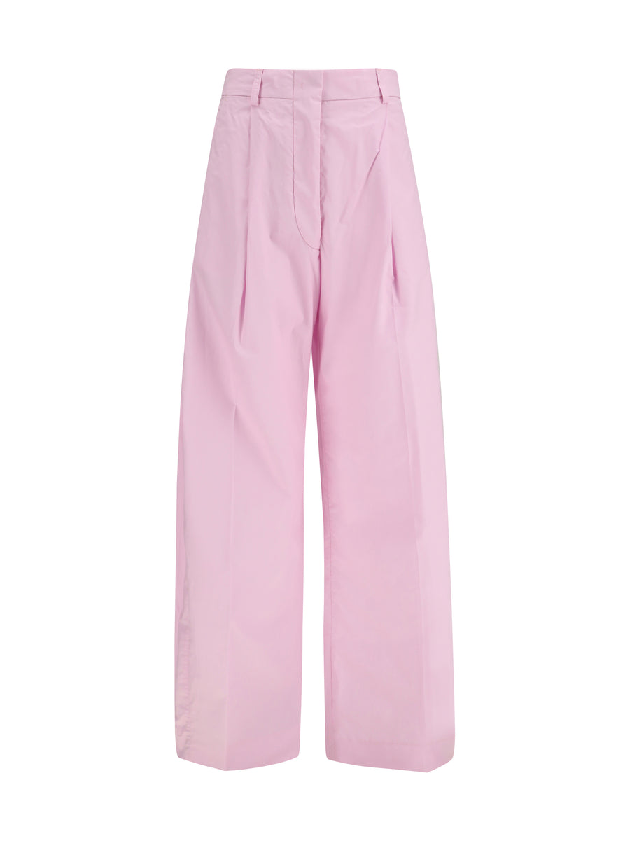 Wide-Leg Cotton Pants Pink Jumpsuits