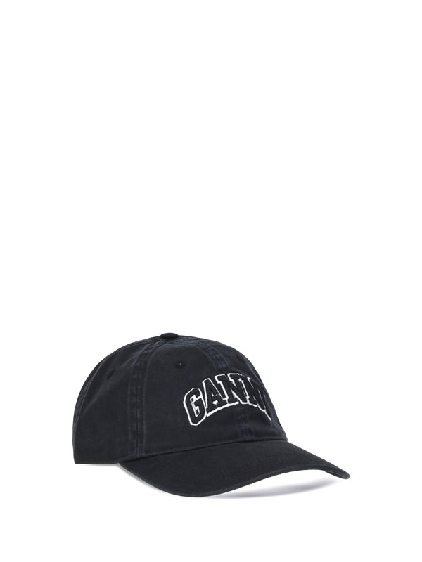 Embroidered Logo Baseball Cap Black Cotton Hat