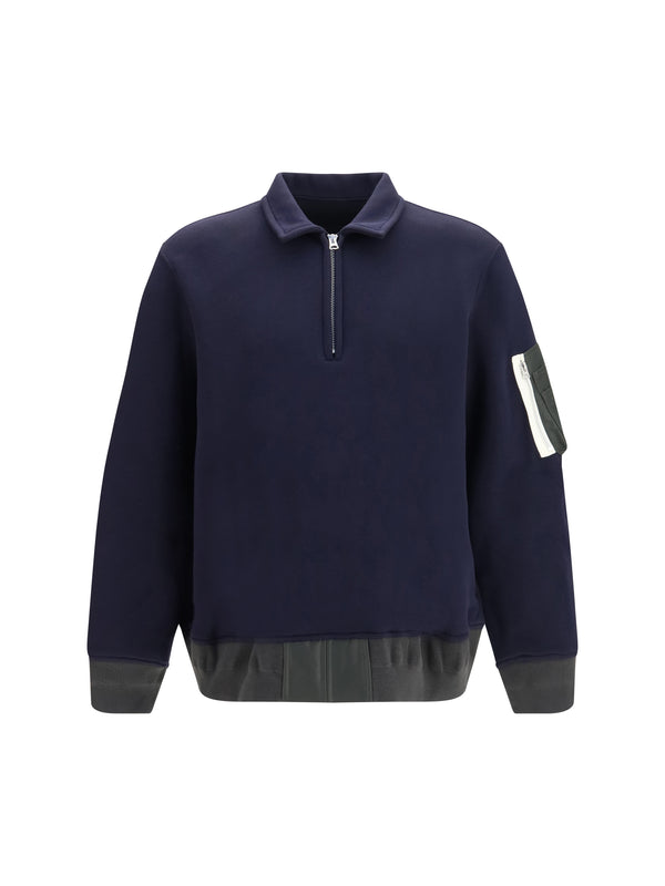 Polo Shirt Terry Zip Navy-Dark Khaki Navy/dark Cotton