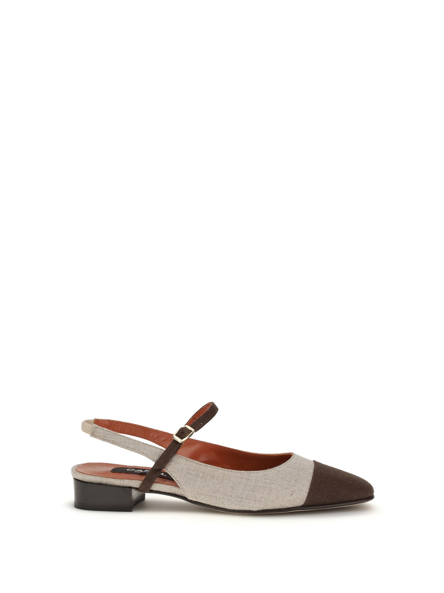 Ballerinas Oceano Beige-Brown Beige/brown Upper: Cotton Pumps
