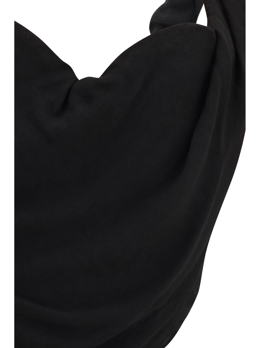 Corset Top Sunday Satin Black Polyester Tops