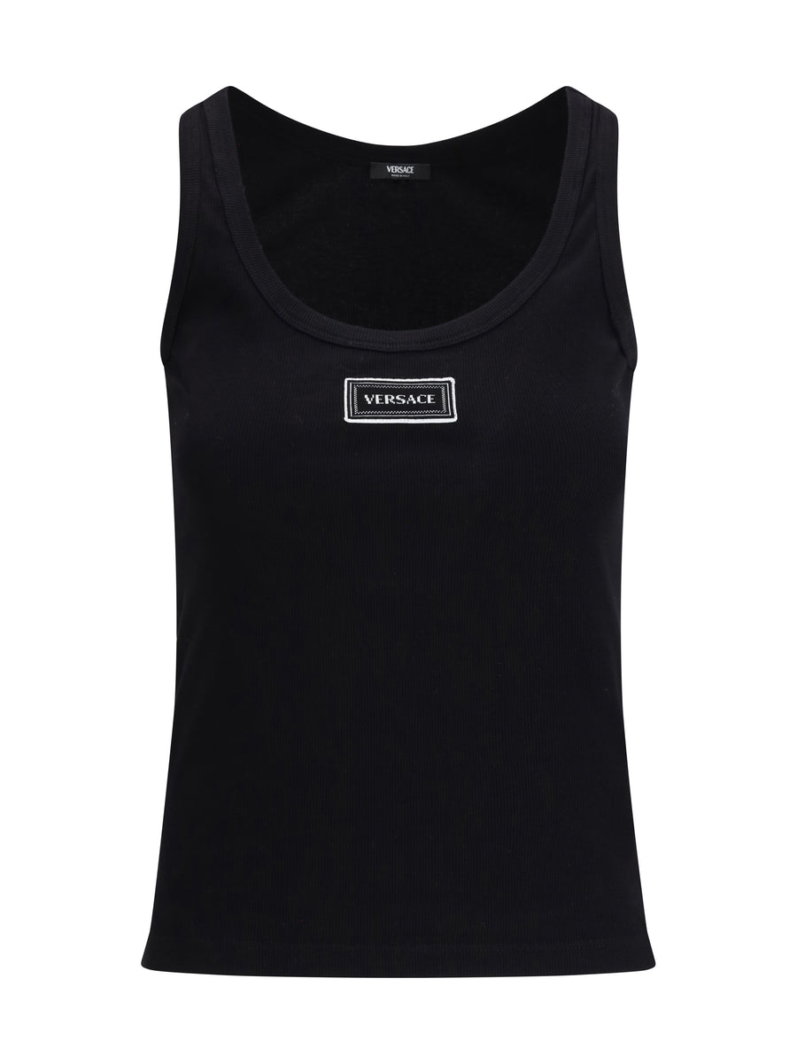 Tank Top Cotton Rib Black