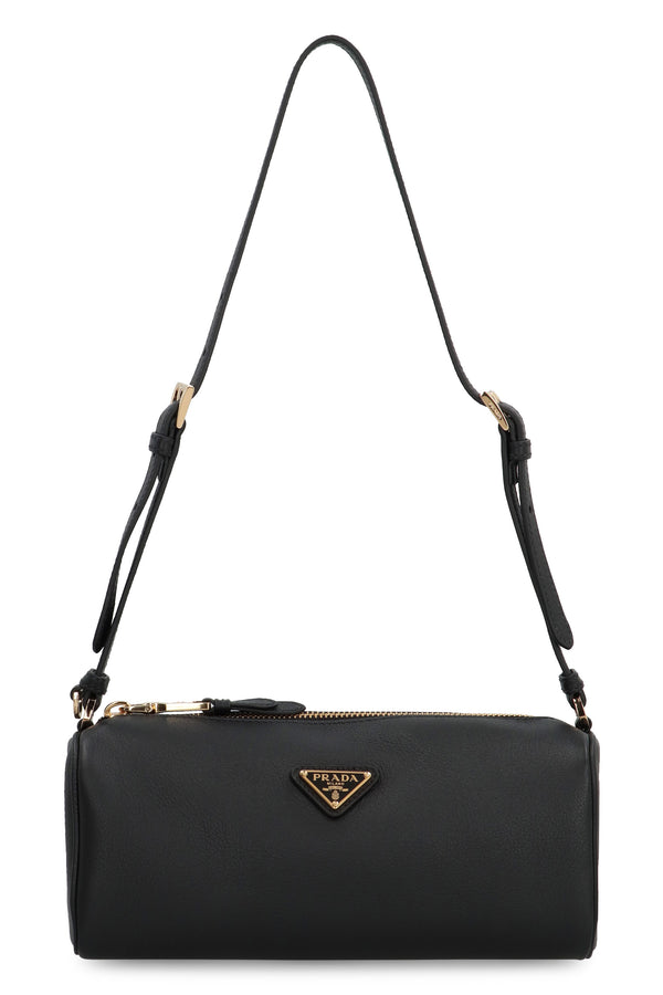 Prada Pebbled Calfskin Shoulder Bag Black Calf