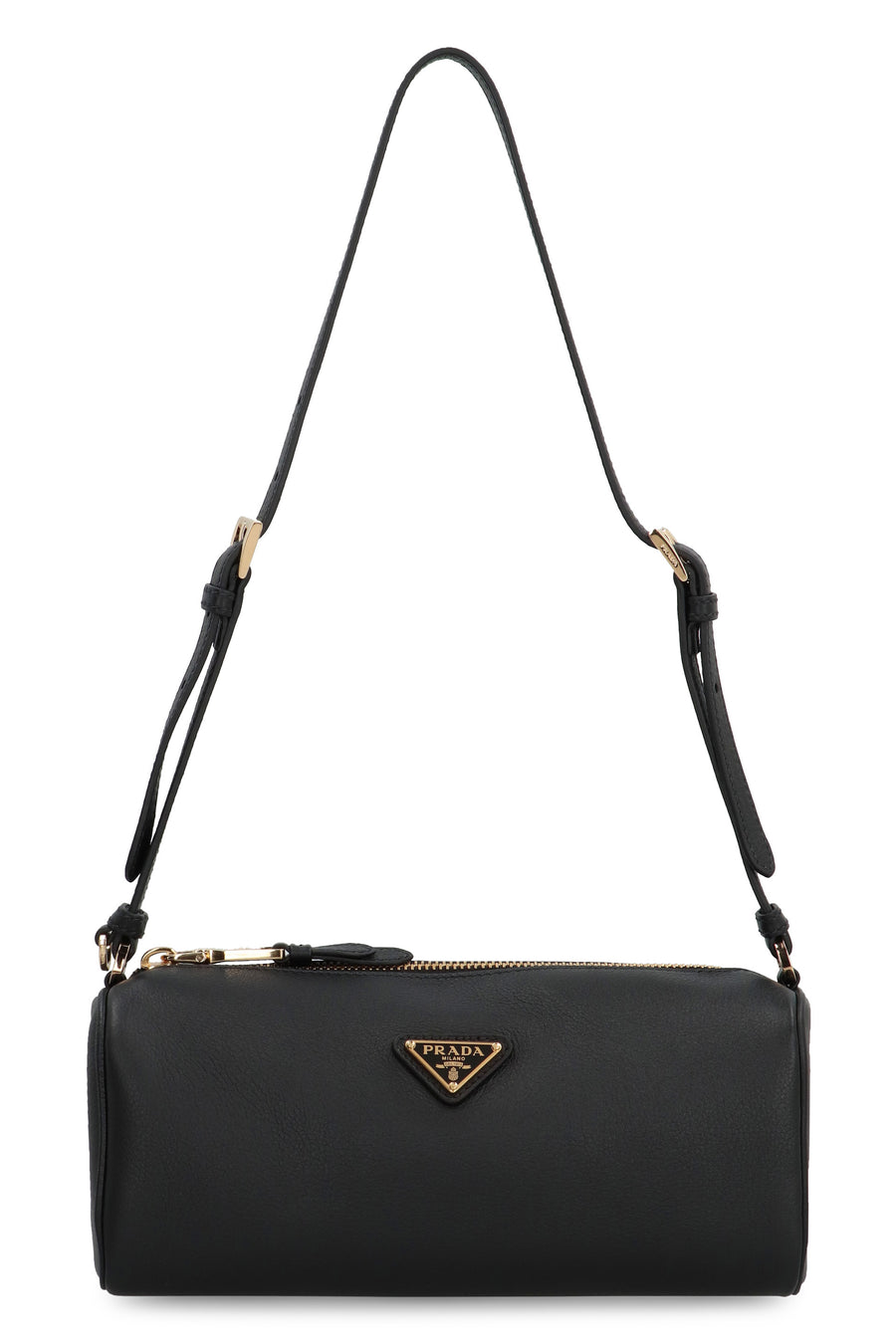 Prada Pebbled Calfskin Shoulder Bag Black Calf