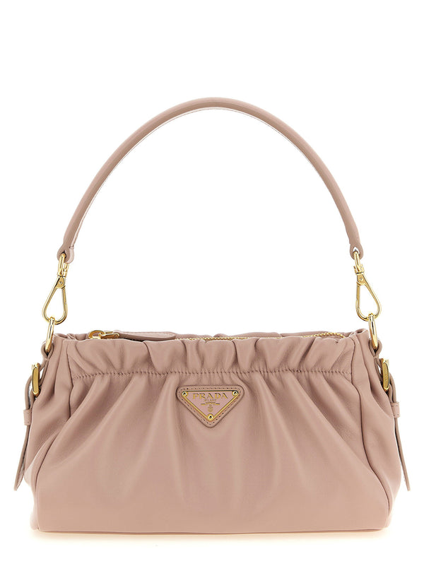 Prada Leather Shoulder Bag — Taupe