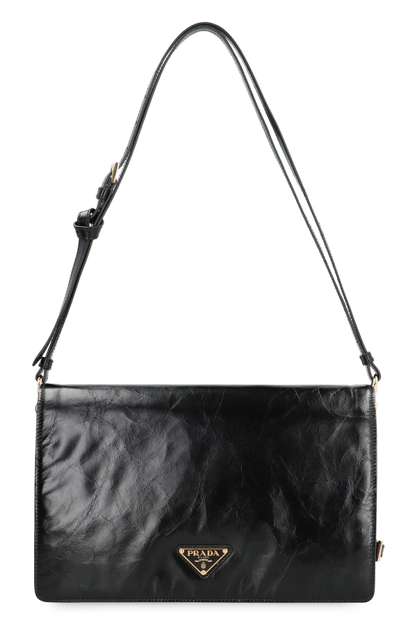 Shoulder Bag Calf Leather Black