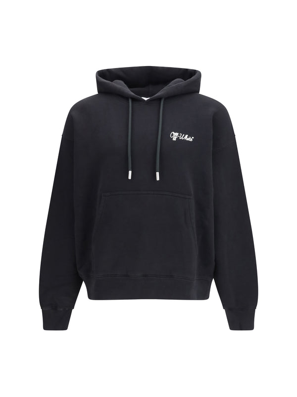 Hoodie Script Skate Black-White Black/white Cotton Sweatshirts