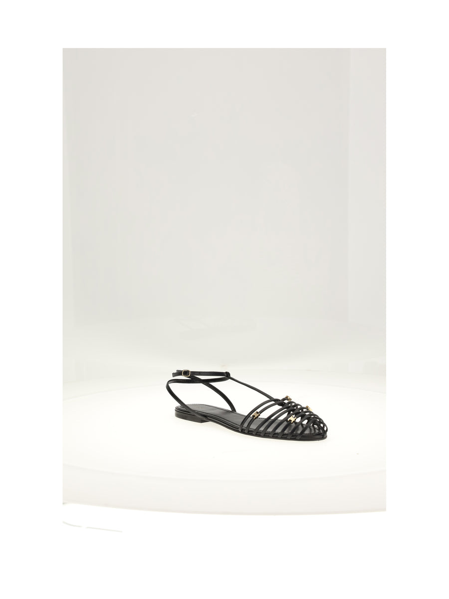 Strappy Flat Sandal 05 Black