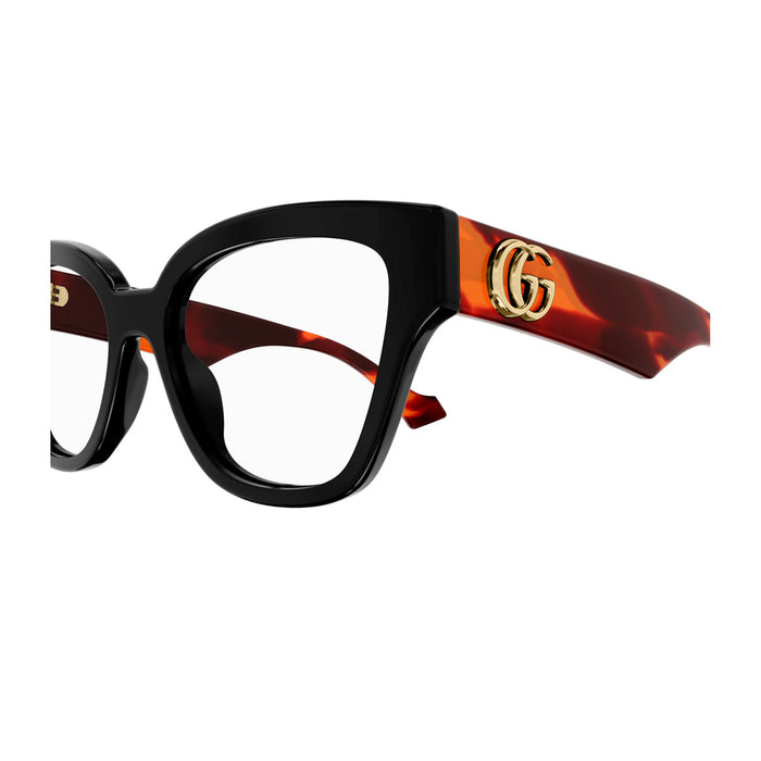 Gucci GG1424O Linea GG LOGO 007 Black Havana Nero Acetate Occhiali Da Vista