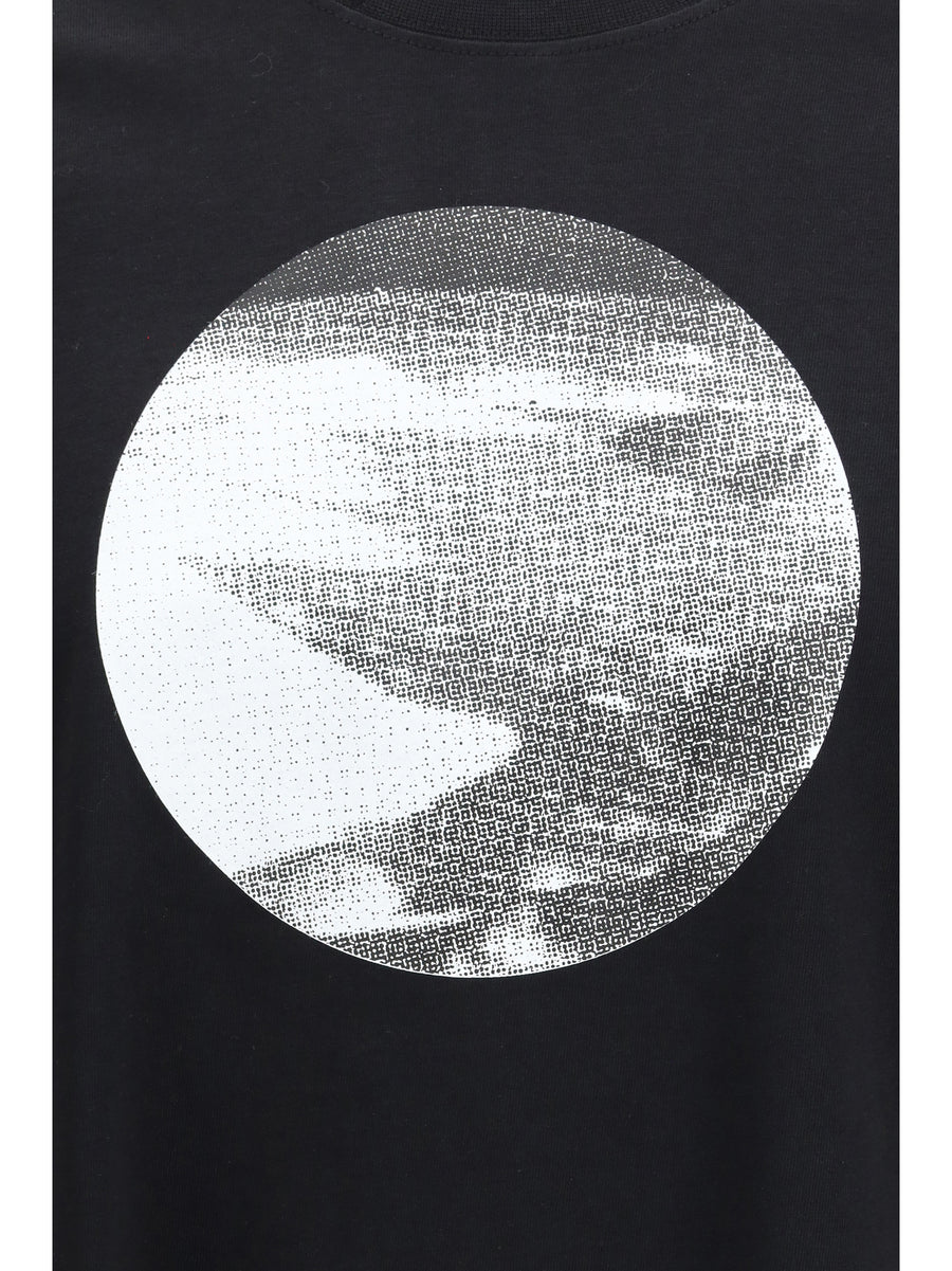 T-Shirt Desert Print Black Cotton T-shirts