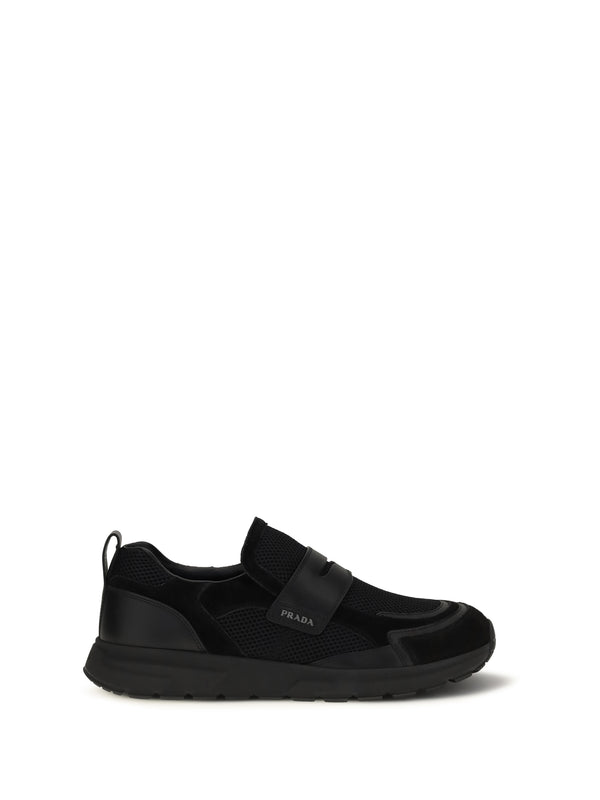 Prada Upper: 100% calf leather; Sole: 100% rubber loafer in black