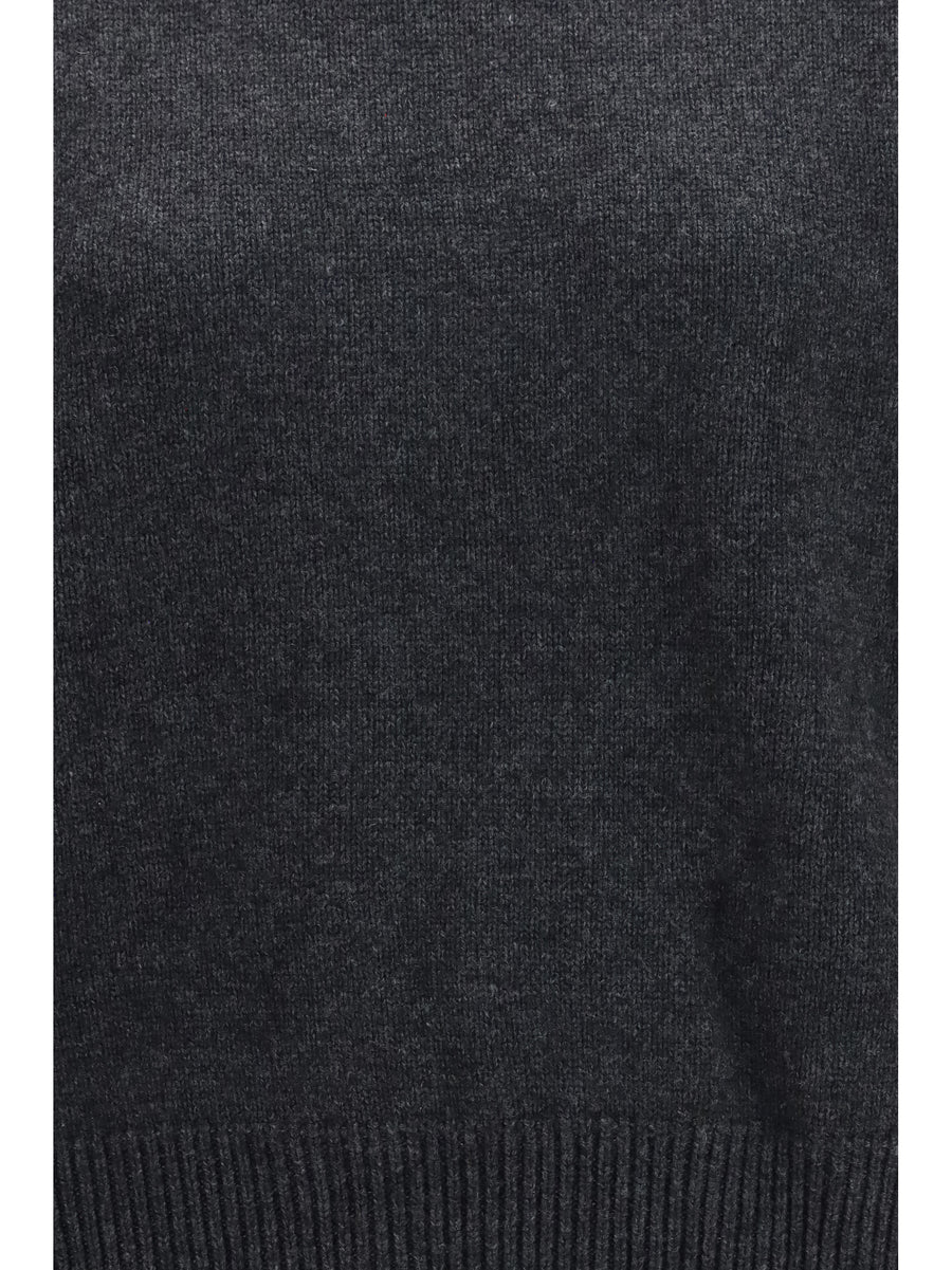 Sweater Breha Wool-Cashmere Charcoal Melange Merino Wool
