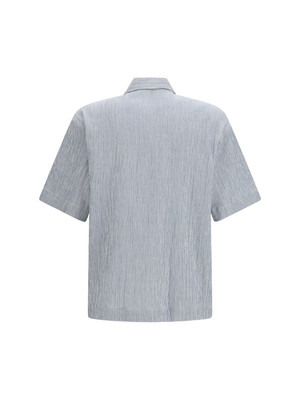 Short-Sleeved Shirt Adam Blue Cotton