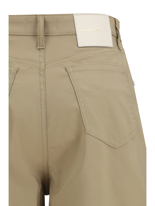 Five-Pocket Pants Taupe Cotton Trousers
