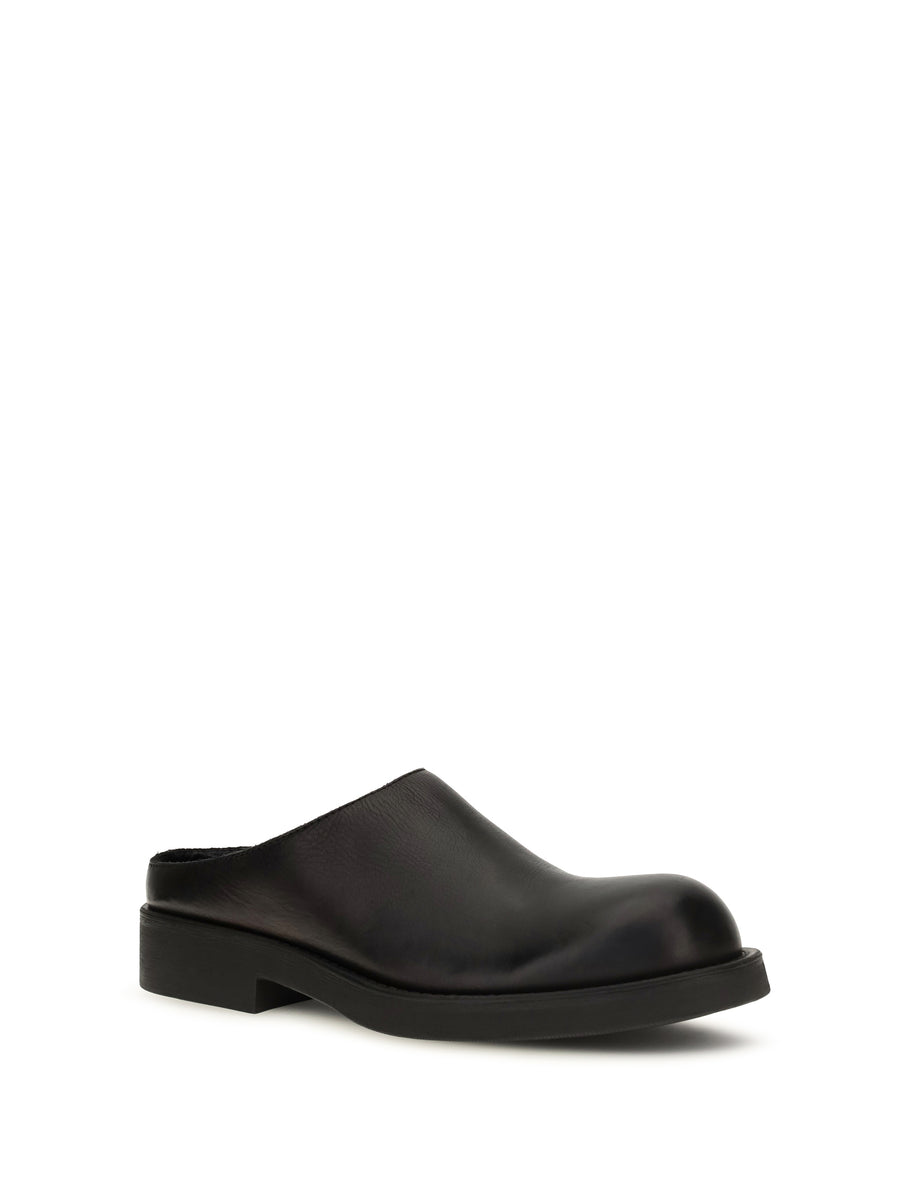 Mules Biker Black Calfskin Sandal