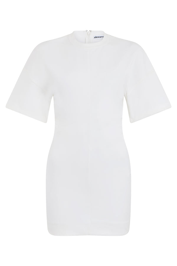 Short Dress White Cotton Blend