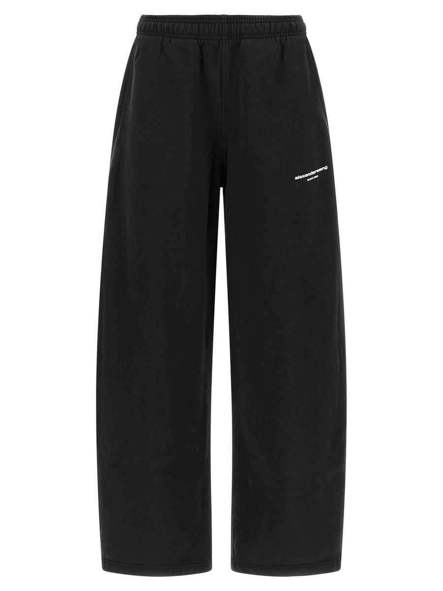 Alexander Wang Logo-Print Cotton Joggers — Black