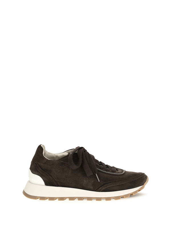 Brunello Cucinelli Upper: 100% suede; Sole: 100% rubber sneaker in black