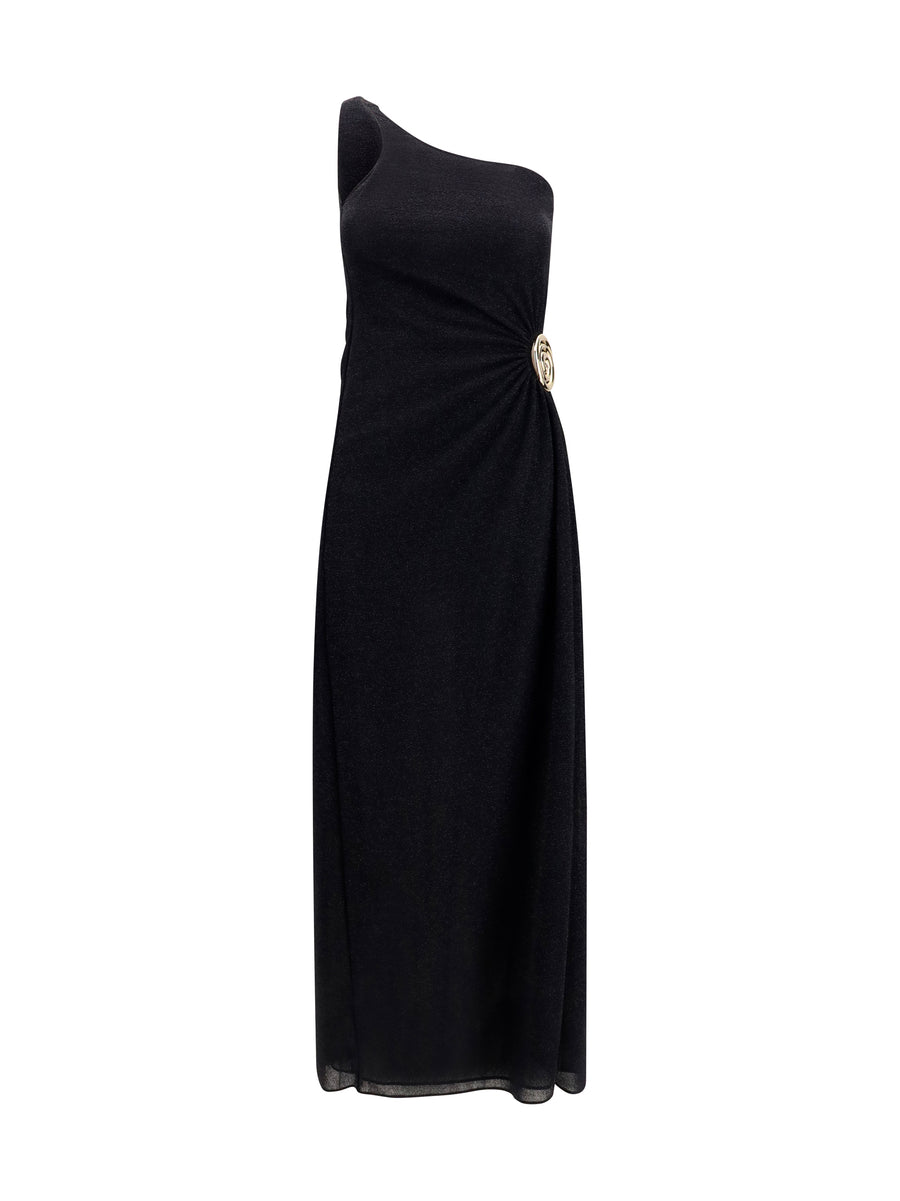 Dress Lumière One-Shoulder Black Polyamide